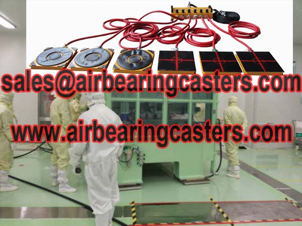 Air bearing movers moving heavy loads easily