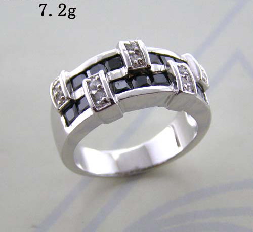 Fashion two rows little square stones ring