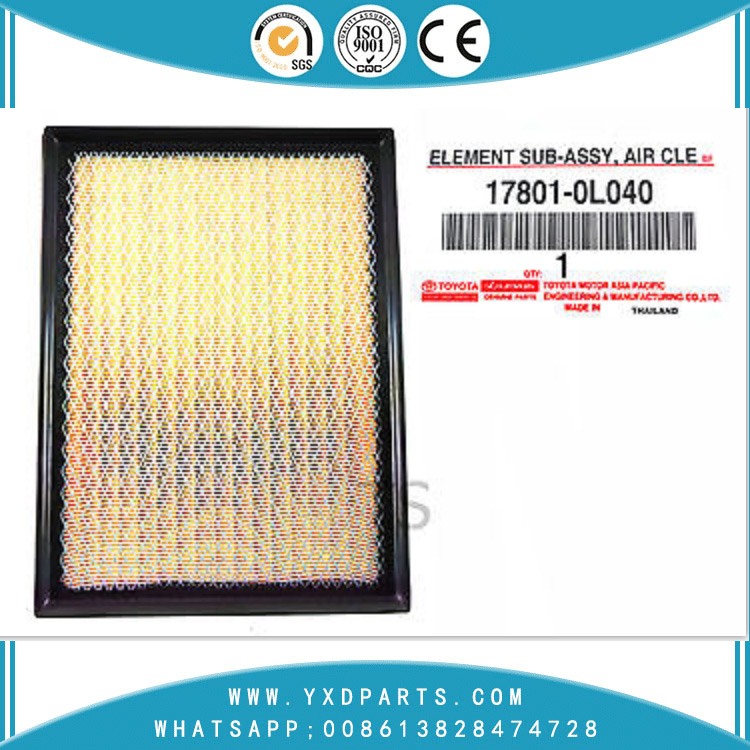 Chinese Manufacturer Efficiency Car Auto Parts Engine Air Filter 17801-0L040