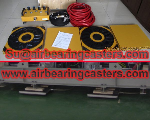 Air bearing casters Transport between production stations;