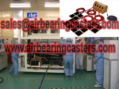 Air casters available for varying floor surface conditions