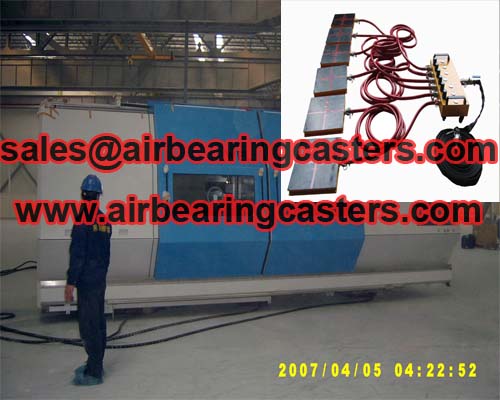 Air film transporters for moving and handling heavy duty loads safety 