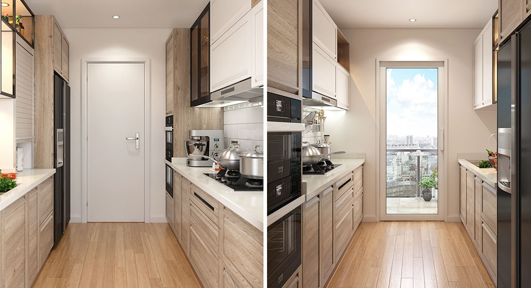 Transitional Style Small Galley Kitchen OP18-PP01
