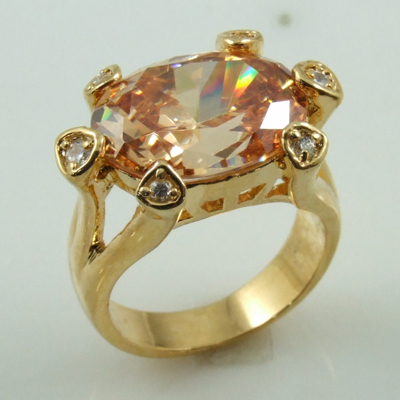 Wholesale 18K gold plated big oval stone cocktail ring 