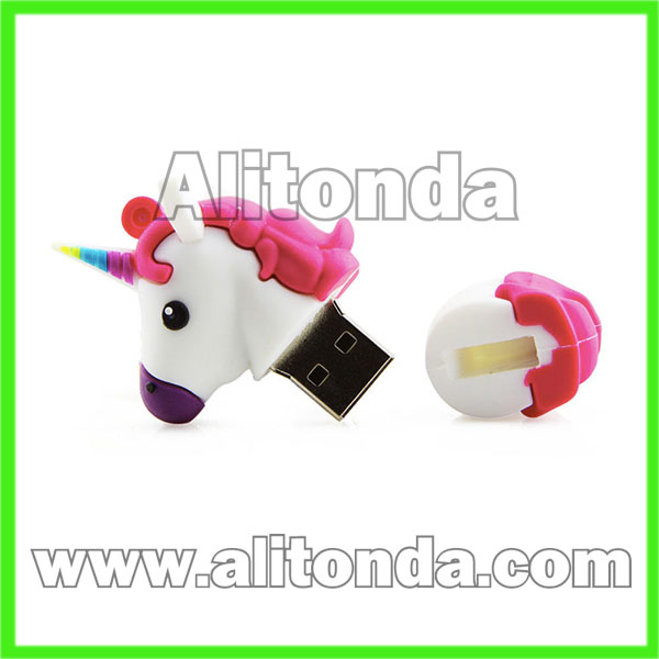 PVC cartoon animal unicorn horse USB driver USB storage custom