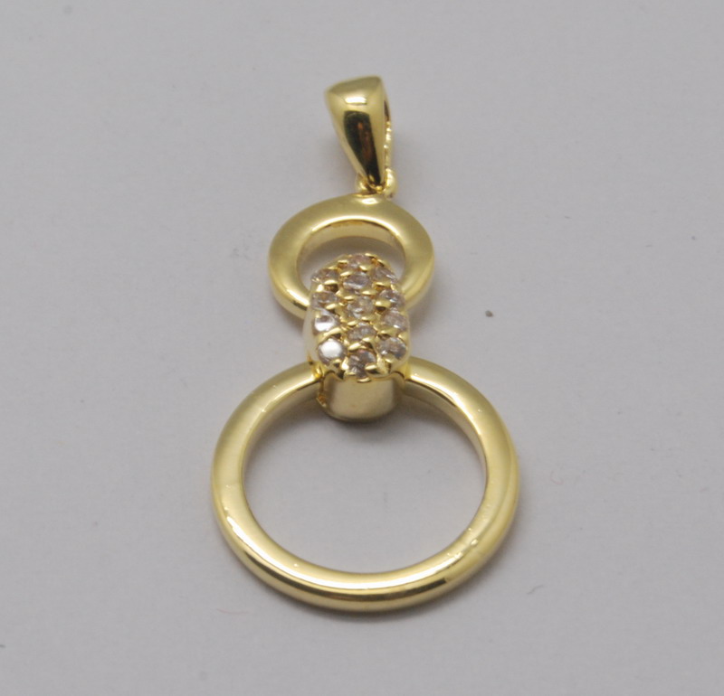 Wholesale 18K gold plated double circles fashion necklace/pendant