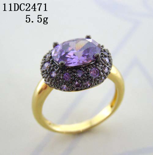 Jewelry factory -- black rhodium and 18k gold plated fashion ring