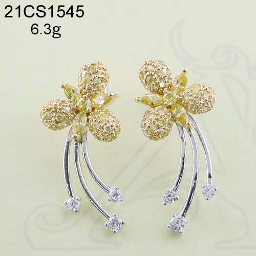 Wholesale 18K gold and rhodium plated lovely flower earring