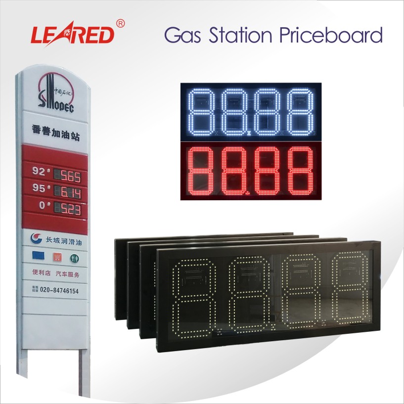 China 4 inch 8 inch 10 inch 12 inch High Brightness Light Thin Varied Remote Control Digital LED gas station Price Board/Screen/Sign Manufacturer