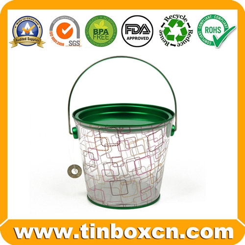 Customized Decorative  Tin Bucket Popcorn Tin Box ice Bucket