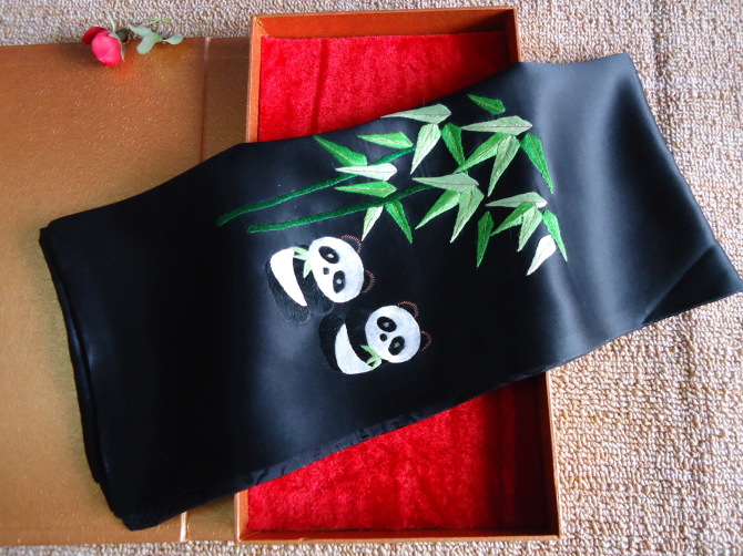 】 【Feihong вышивки стороны вышитые шелковые шарфы подарки доля