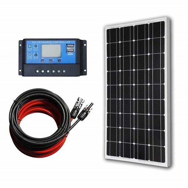 100W 12V Monocrystalline Solar Panel Kit with 20A LCD Charge Controller