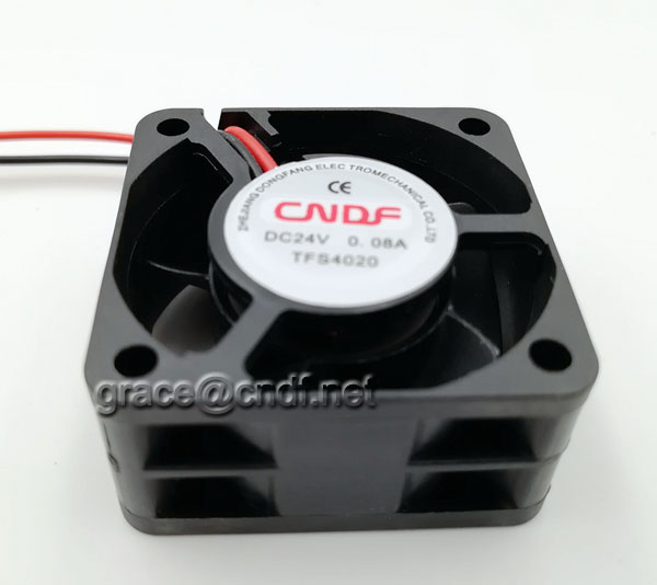 CNDF  passed CE meet europe requirement small size cooling fan 40x40x20mm dc brushless fan 24VDC  0.12A 2.88W