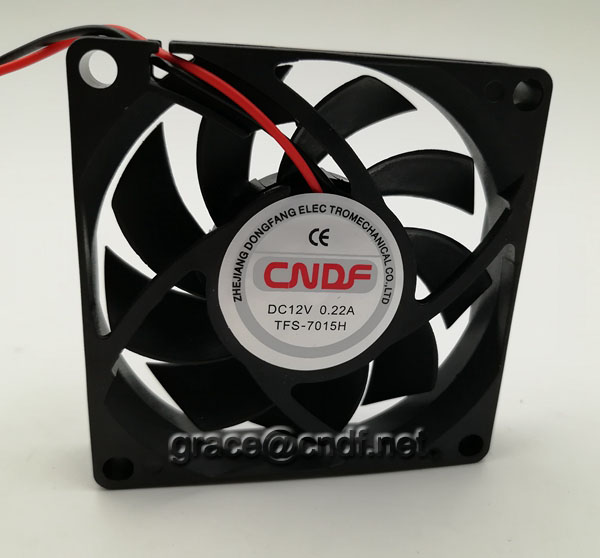 CNDF sleeve bearing 12Vdc cooling fan 70x70x15mm TF7015HS12  0.22A 2.64W  3500rpm