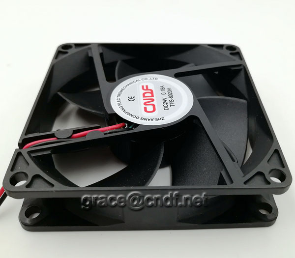 CNDF have stock with good quanlity dc fan 80x80x20mm 24VDC 0.14A 3.36W 3500rpm