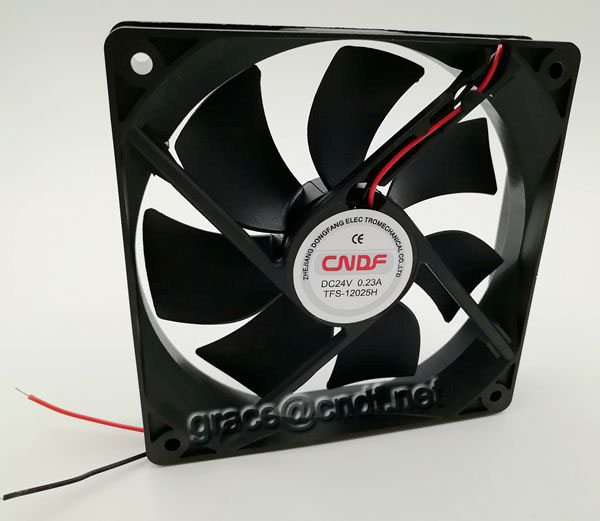 CNDF made in china factory provide 120x120x25mm 24VDC 0.23A 5.52W 2200rpm cooling fan use for computer cooling TFS12025H24