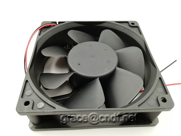 CNDF 120x120x38mm 4inch 1238series dc cooling fan with CE EMC LVD 2 years warranty sleeve bearing and 2 ball bearing