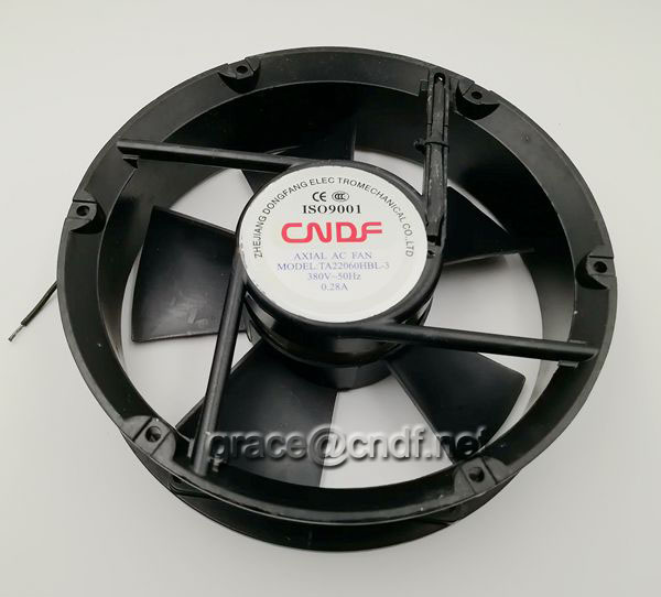 CNDF 9inch big speed and air flow cooling fan 220x220x60mm 110/120VAC 0.8A 2600rpm cooling fan TA22060HBL-1