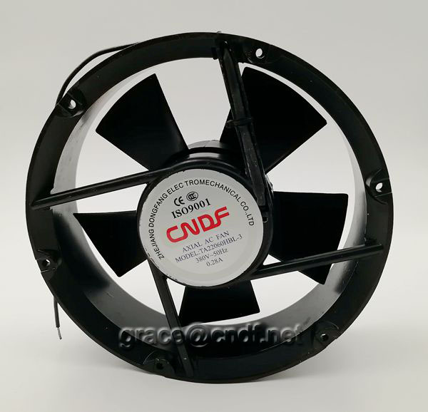 CNDF  axial flow exhaust cooling fan TA22060HBL-2 with high speed 2 ball beairng lead wire connect cooling fan 220x220x60mm