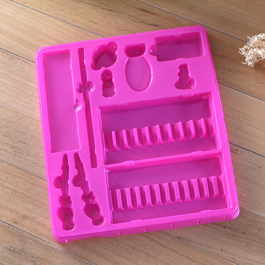 Custom Pink Plastic Blister Inserts Tray For Stationery Packaging