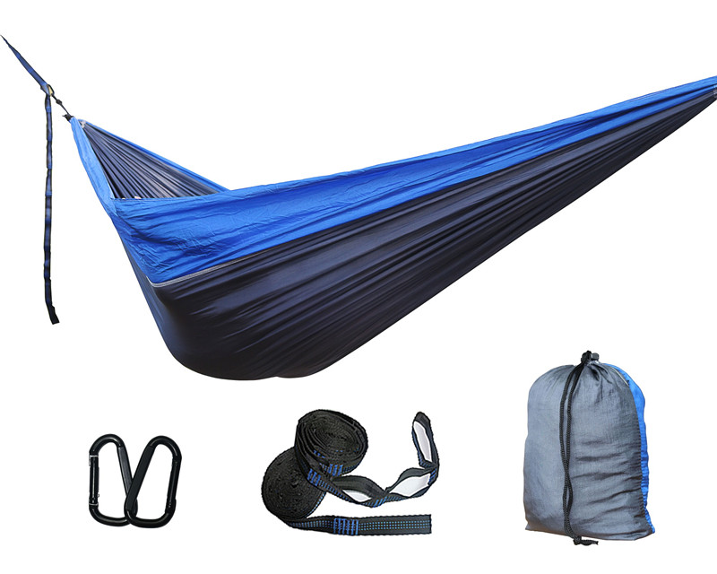 Single/Double Portable Camping Parachute Nylon Hammock with tree Straps for Backpacking travel