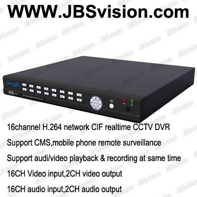 H.264 16channel network CIF realtime CCTV digital video recorder,Support CMS,mobile phone view,audio/video playing and recording simultaneously 