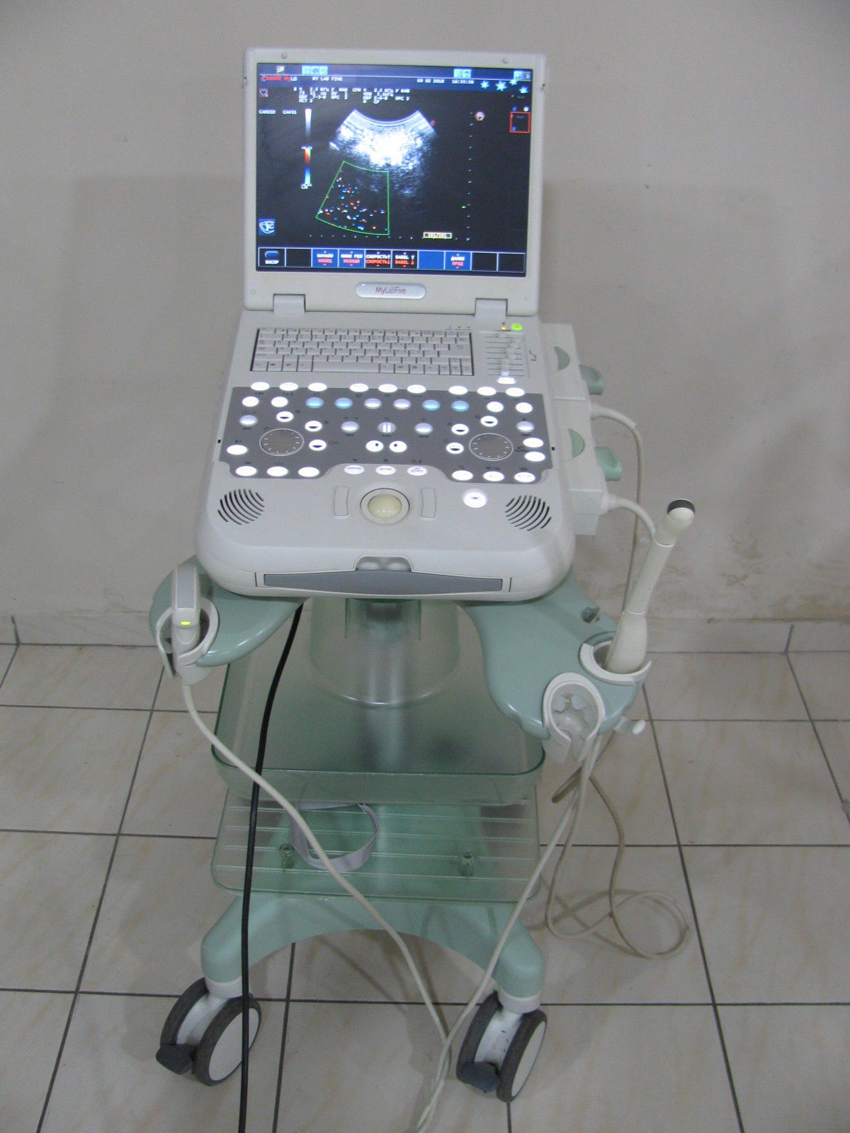 Esaote MyLabFive Ultrasound machine with cart and two probes(convex+vaginal)