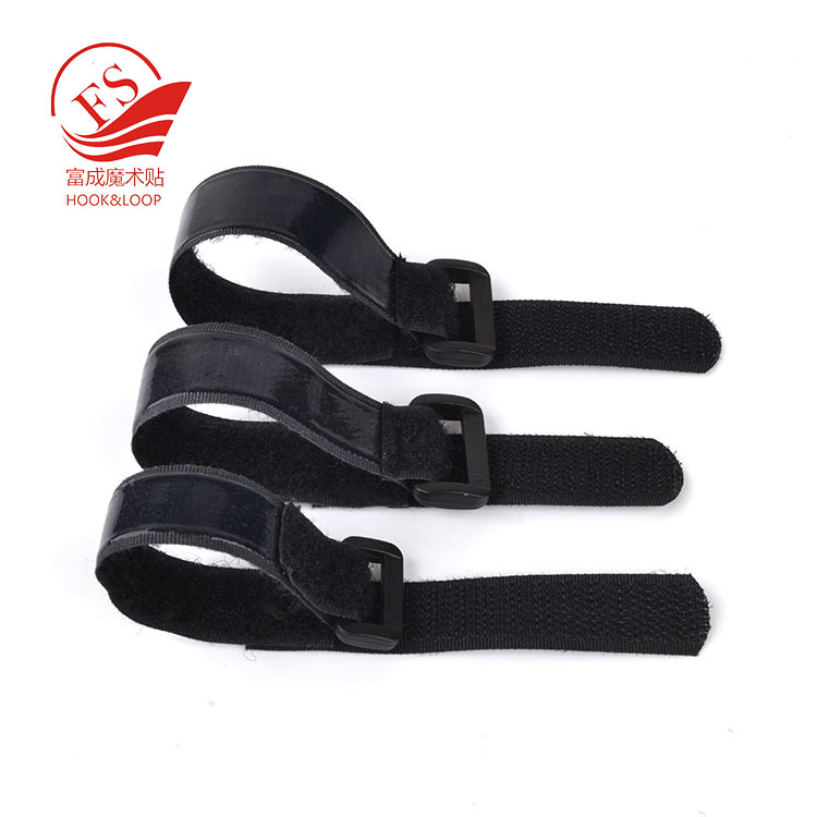 High elastic anti-slip glue hook loop strap 16*190mm with silicone backing