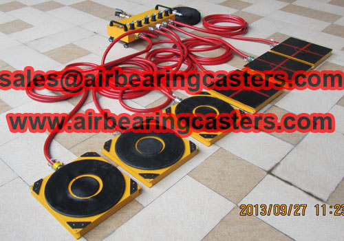 Air bearings movers handling heavy duty equipment easily and safety