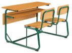 School classroom wood material double desk and chair furniture