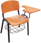 Modern wood school chair with writing pad