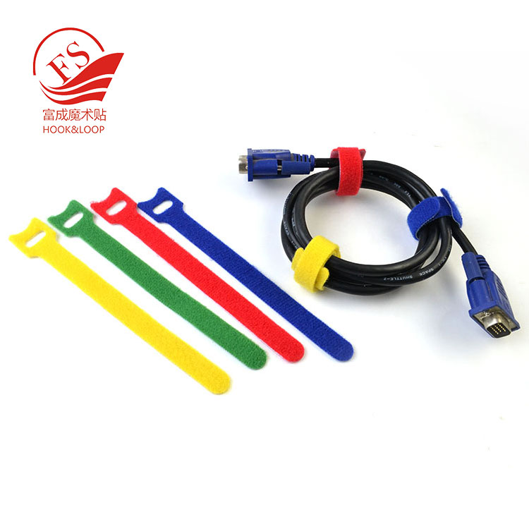 Good quality Cable Straps Hook&Loop Fastening Tape cable tie with label