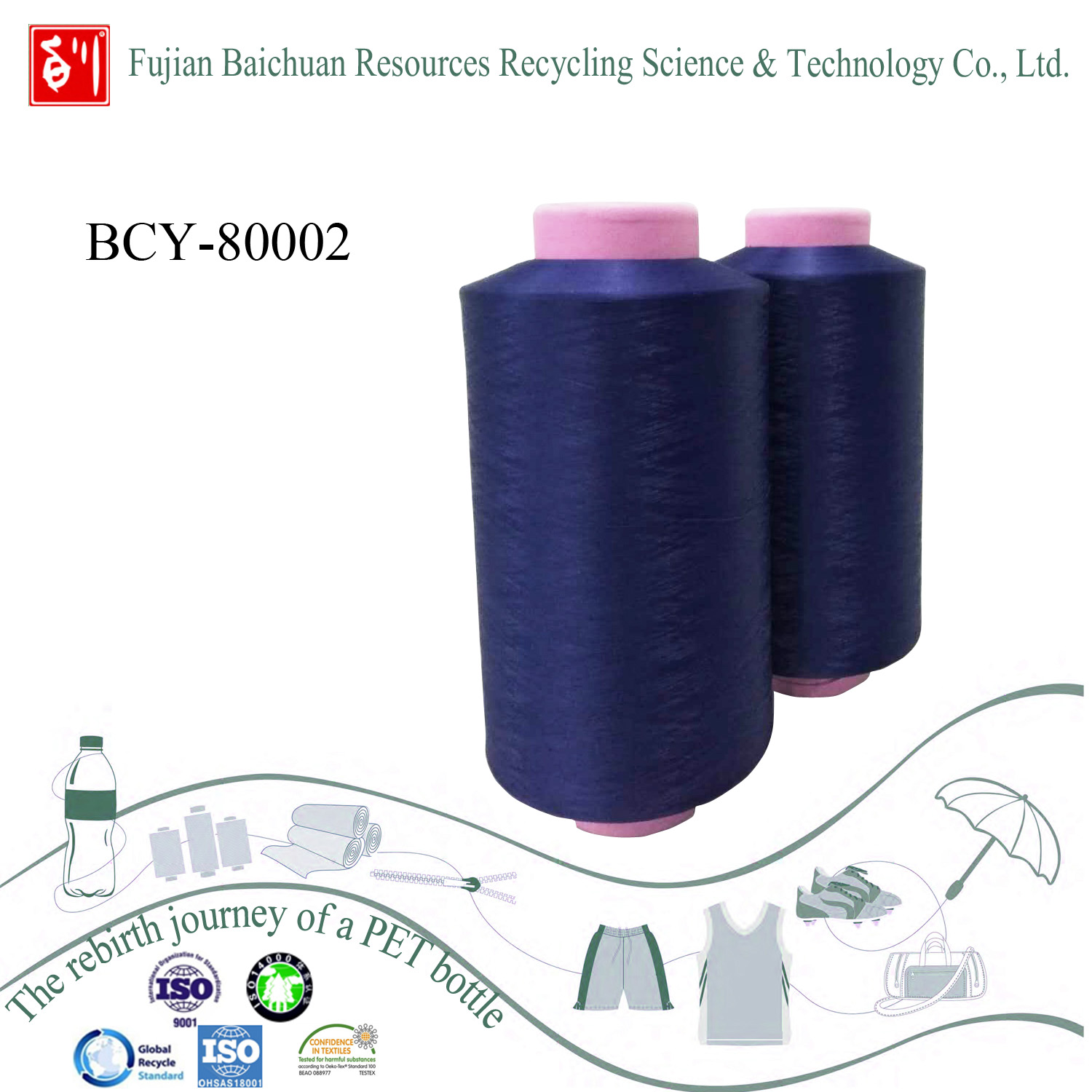 Recycled yarn with Environment-friendly material from China