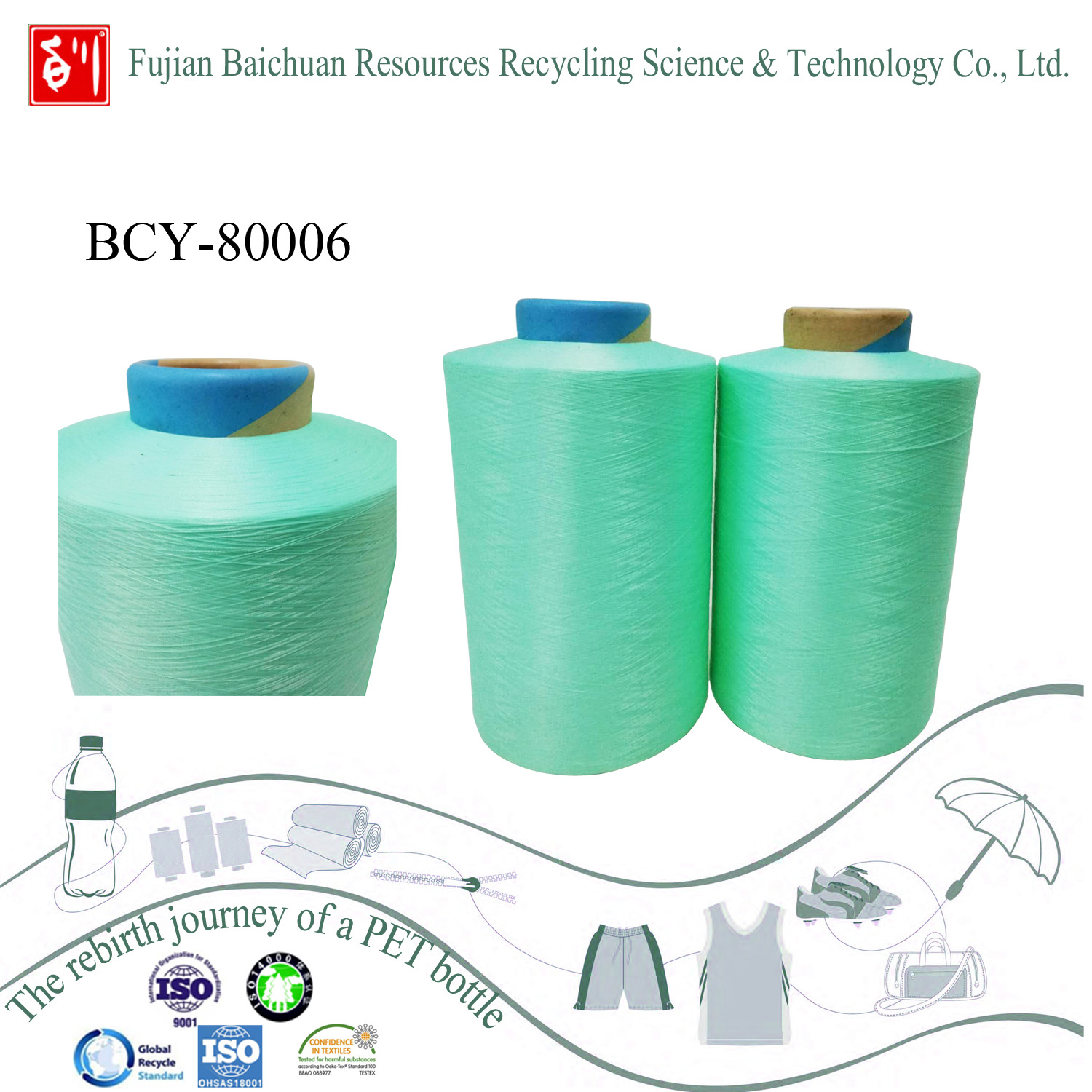  recycled polyester yarn with low price from china