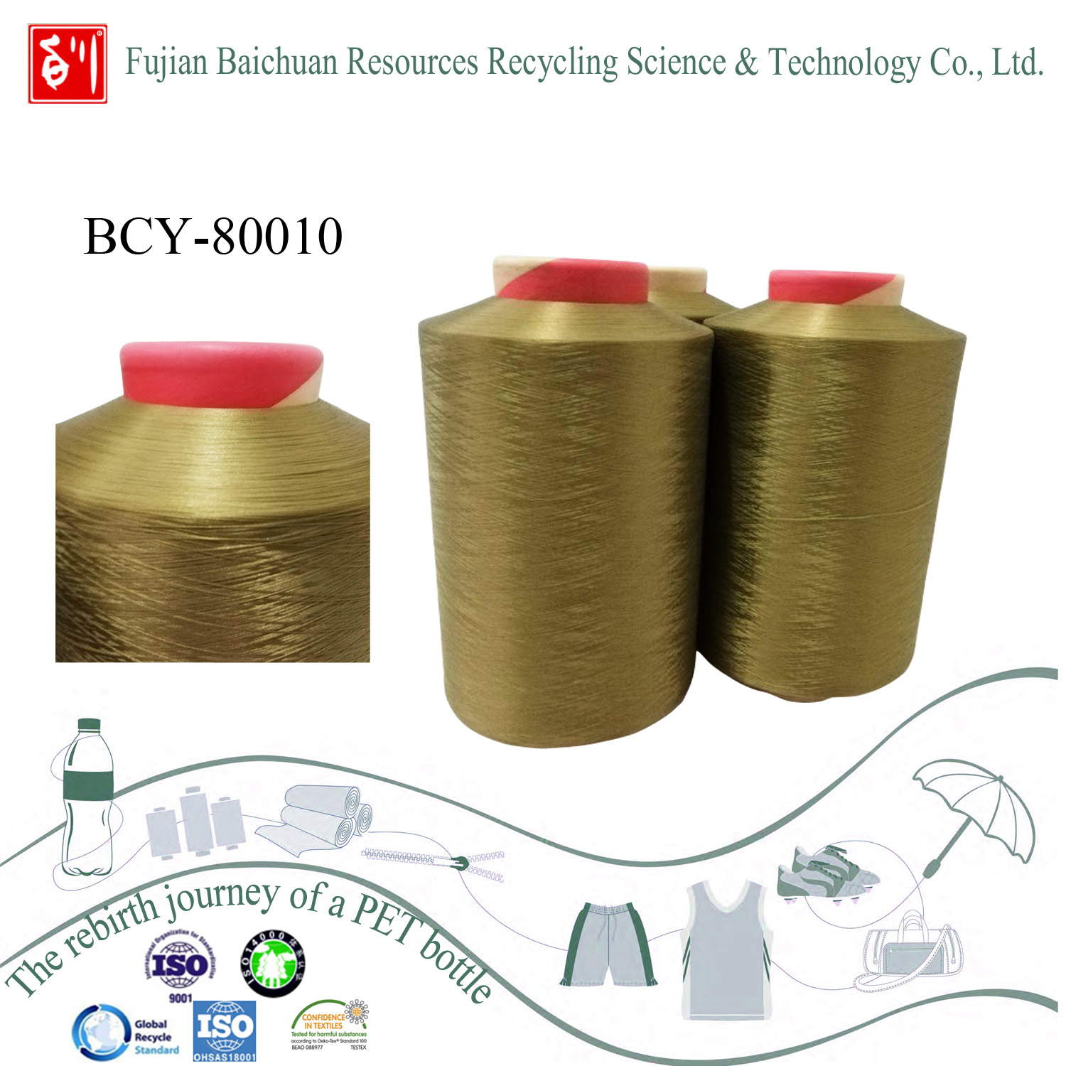China waste bottle recycled yarn