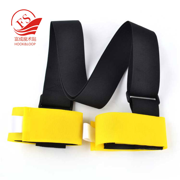 Popular colored hook and loop ski tie holder and ski strap for carrying