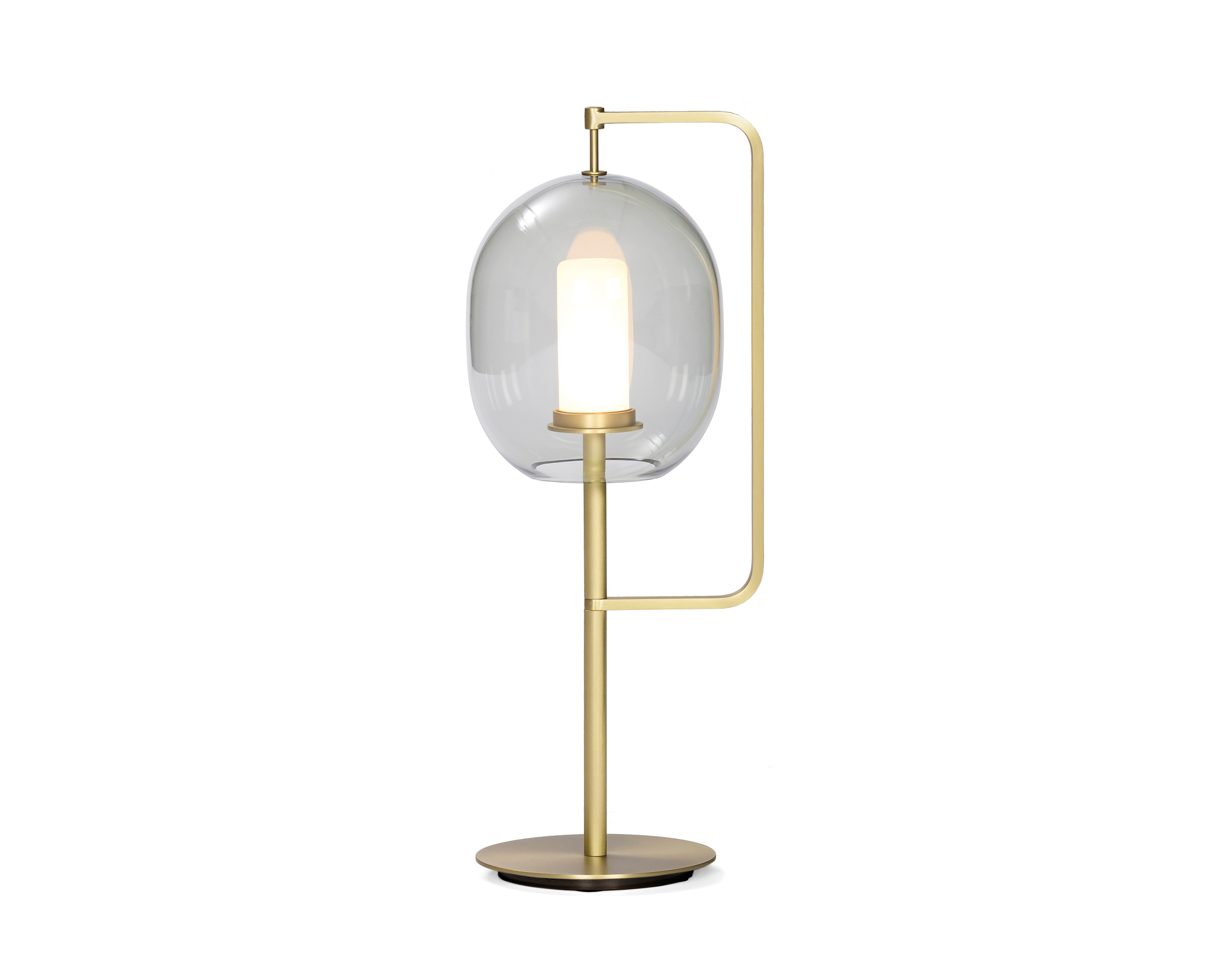 Double glass Iron brass color table lamps/LED light for hotel