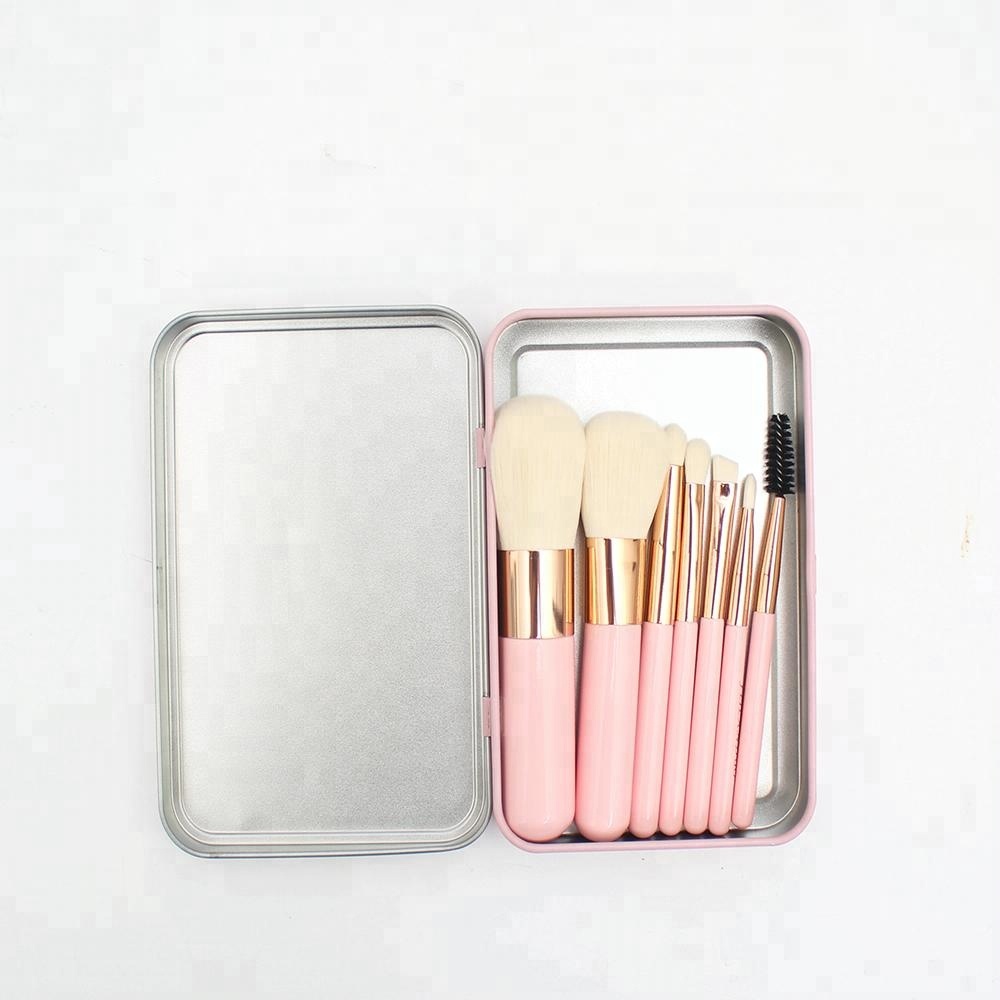 China factory privated label Wood Handle Nylon hair iron box makeup brushes set