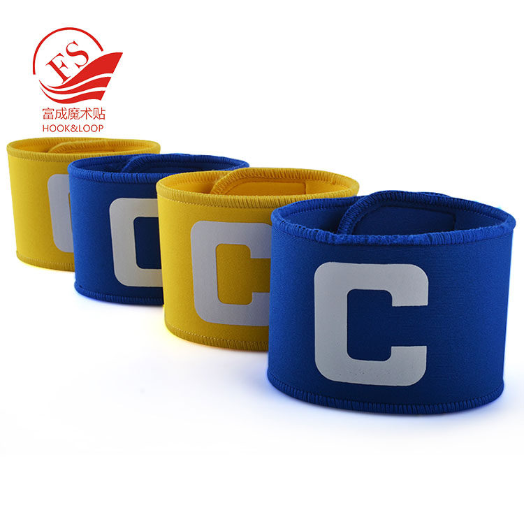 Factory Letter C Printed Anti-drop hook loop fastening 5 Colours Football  Captain Arm Bands