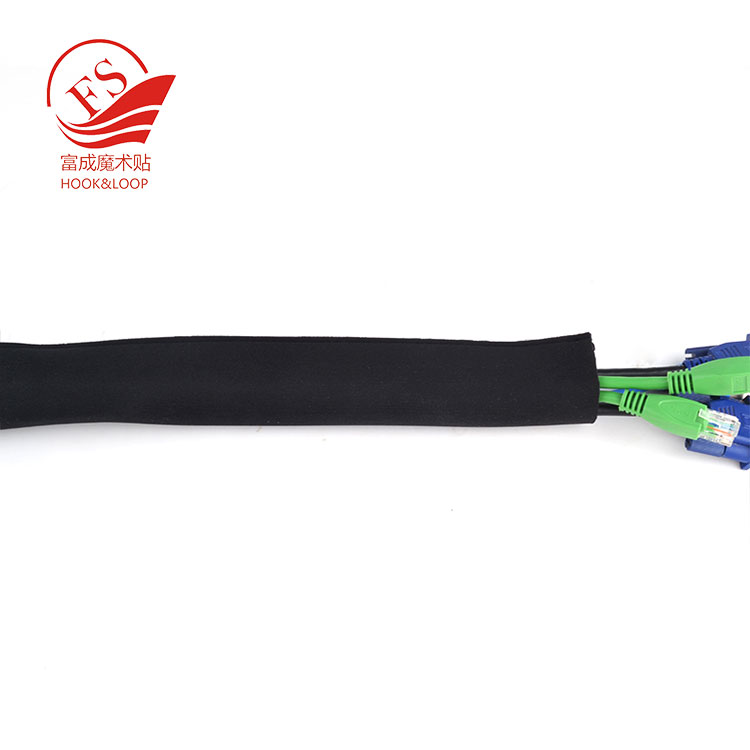 Flexible Neoprene zipper Cable Sleeve Wrap Custom Neoprene Cable Management Sleeve/Organize