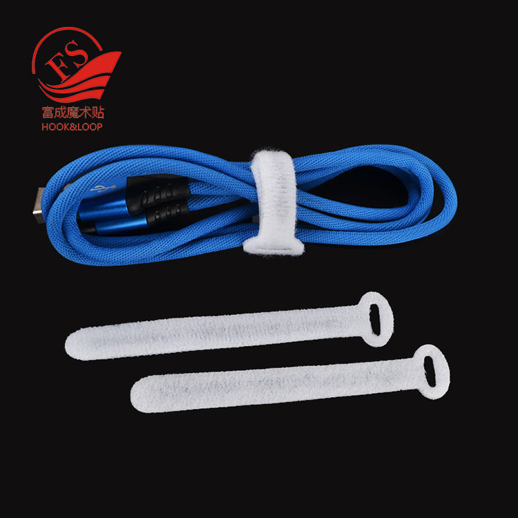 Self locking micro back to back magic tape hook and loop cable tie