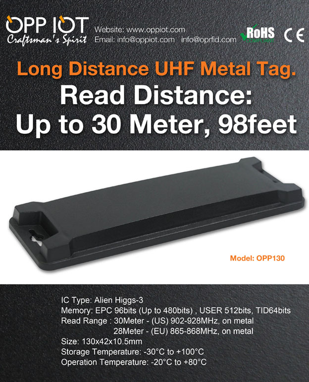 OPP130 Metal Mount RFID tag for its long read range
