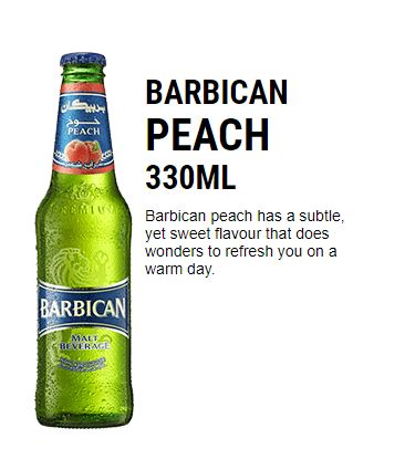 Barbican PEACH NON ALCOHOLIC DRINKS 330ML (Pack of 24)