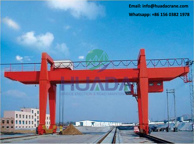Good quality box type 60 ton u shape rmg double girder gantry crane for 20' 40' container