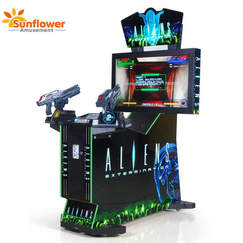 Coin operated video multi games machines,shooting game gun alien