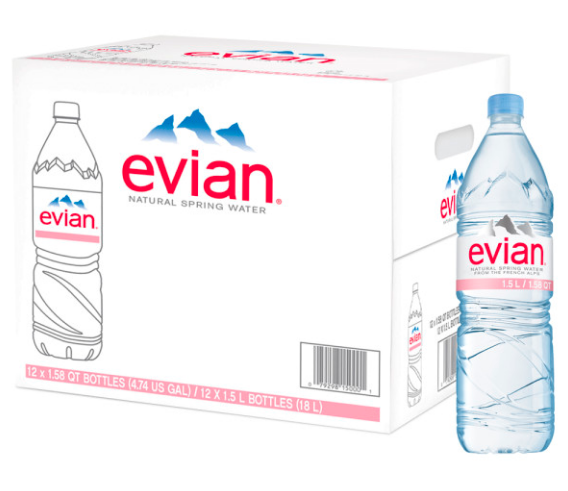 Evian Mineral Water available in all sizes