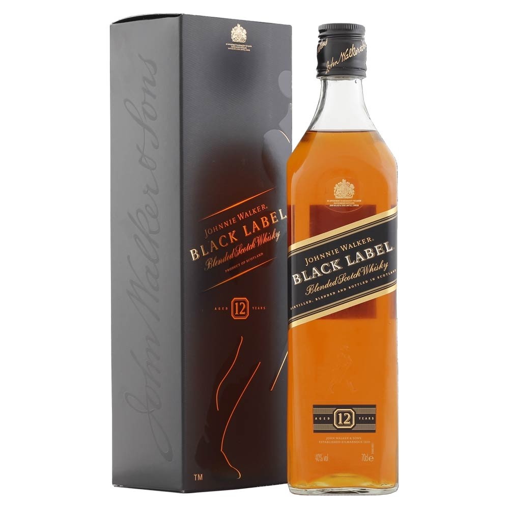 johnnie walker black label 12 year whisky 70cl blended scotch