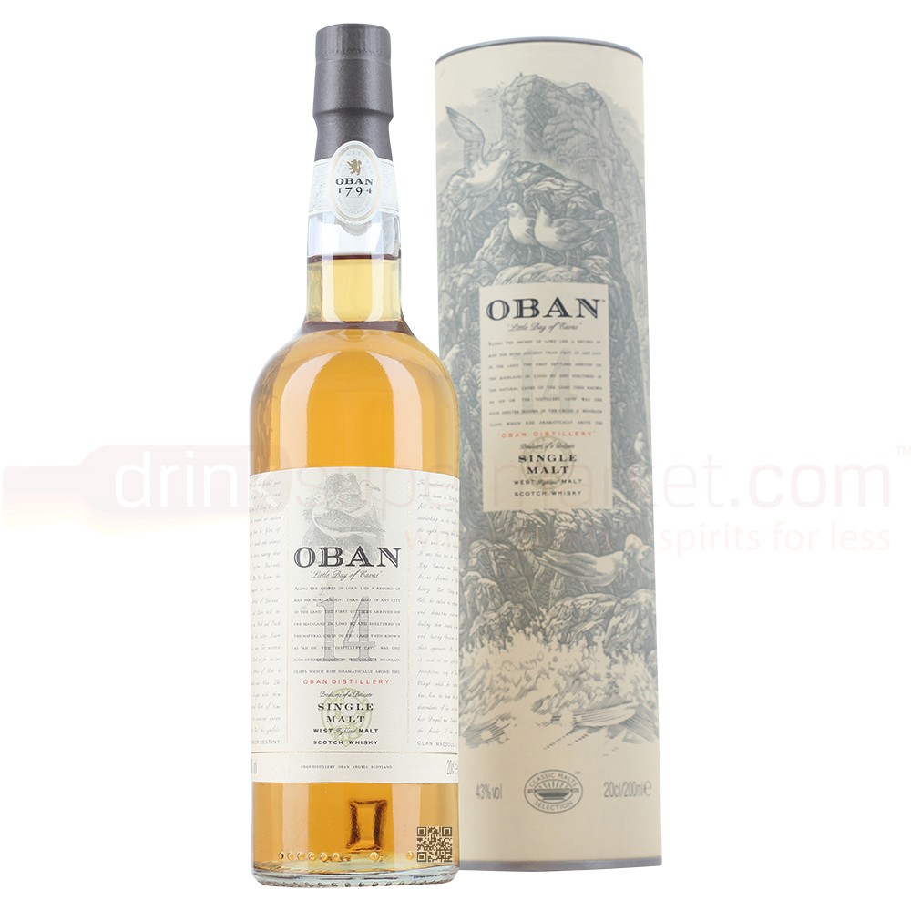 Oban 14 Year Whisky 20cl Highland Single Malt Scotch Whisky 200ml / 43%
