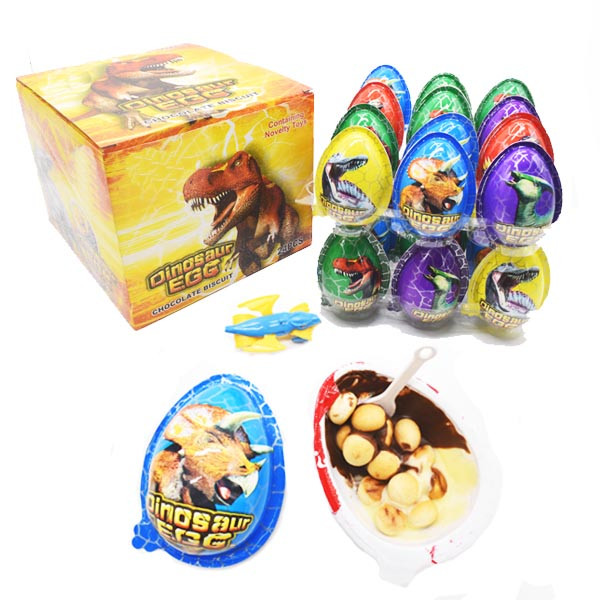 Dinasour Egg Toy with chocolate biscuit