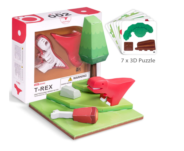  哈福磁铁拼图恐龙搭建套装益智儿童家庭玩具